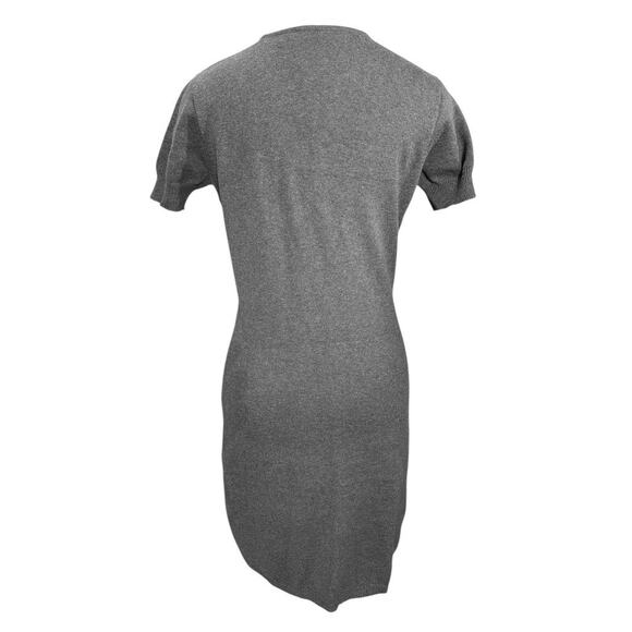 VTG A Line Anne Klein 100% Cotton Sweater Dress Sz S Gray Minimalist Preppy Twee - Picture 3 of 10